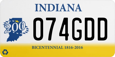 IN license plate 074GDD