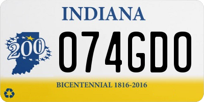 IN license plate 074GDO