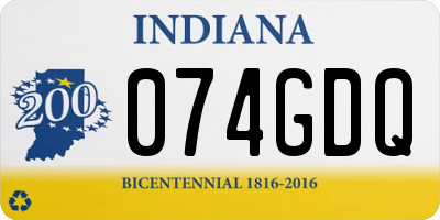 IN license plate 074GDQ