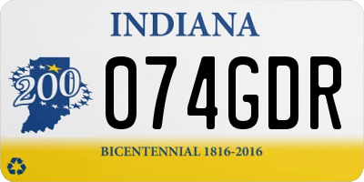IN license plate 074GDR