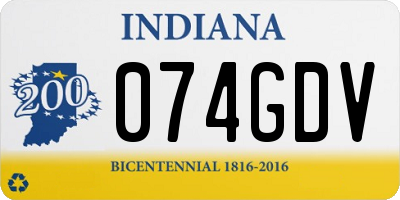 IN license plate 074GDV