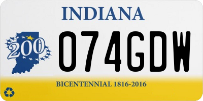 IN license plate 074GDW