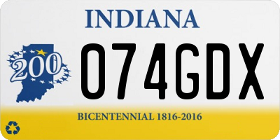 IN license plate 074GDX