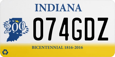 IN license plate 074GDZ