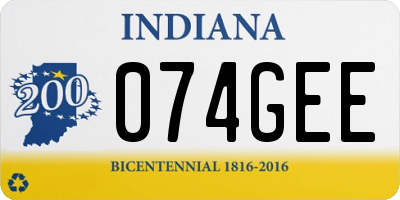 IN license plate 074GEE