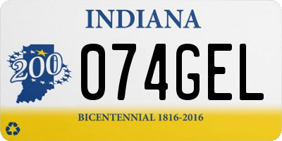 IN license plate 074GEL
