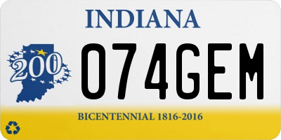 IN license plate 074GEM
