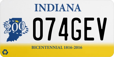 IN license plate 074GEV