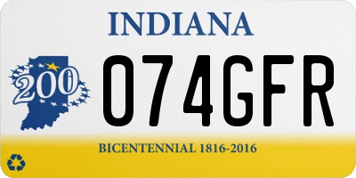 IN license plate 074GFR