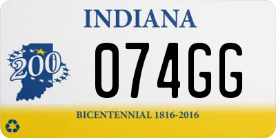 IN license plate 074GG