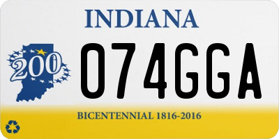IN license plate 074GGA