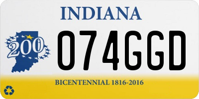 IN license plate 074GGD
