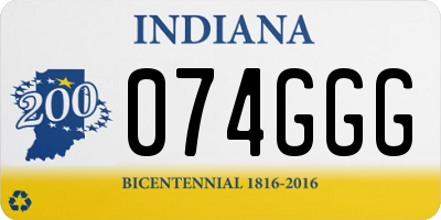 IN license plate 074GGG
