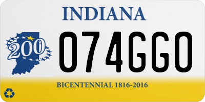 IN license plate 074GGO