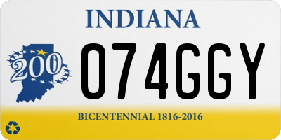 IN license plate 074GGY
