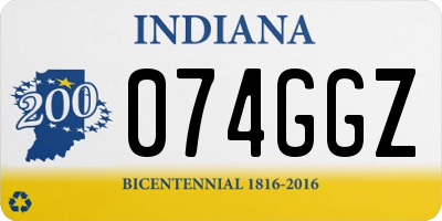 IN license plate 074GGZ