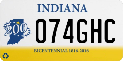 IN license plate 074GHC