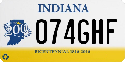 IN license plate 074GHF