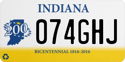 IN license plate 074GHJ