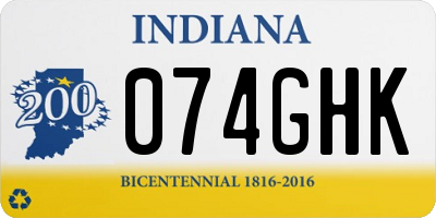 IN license plate 074GHK