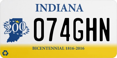 IN license plate 074GHN