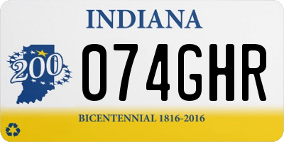 IN license plate 074GHR