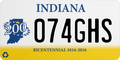 IN license plate 074GHS