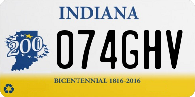 IN license plate 074GHV