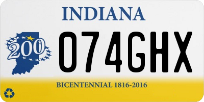IN license plate 074GHX
