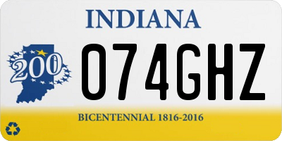 IN license plate 074GHZ