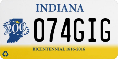 IN license plate 074GIG