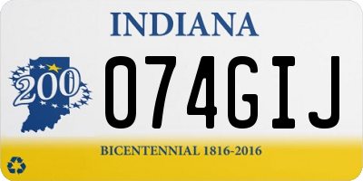 IN license plate 074GIJ
