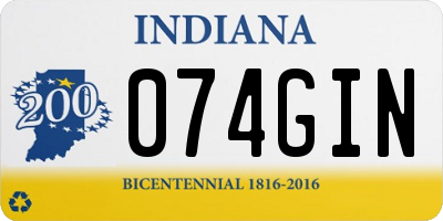 IN license plate 074GIN