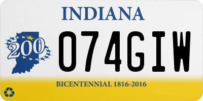 IN license plate 074GIW