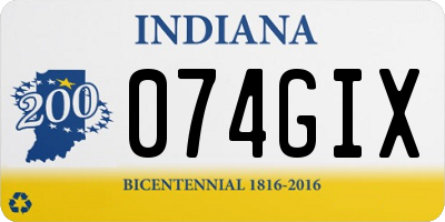 IN license plate 074GIX