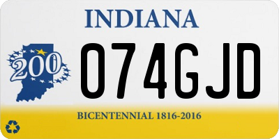 IN license plate 074GJD