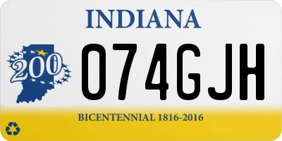 IN license plate 074GJH