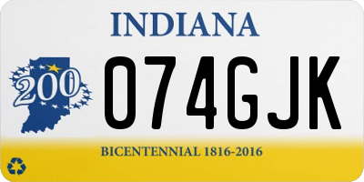 IN license plate 074GJK