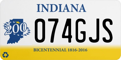 IN license plate 074GJS