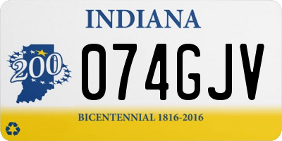 IN license plate 074GJV