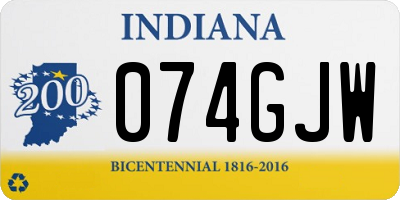 IN license plate 074GJW