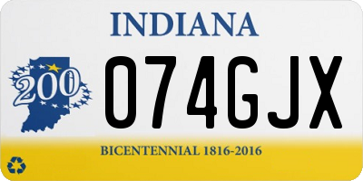 IN license plate 074GJX