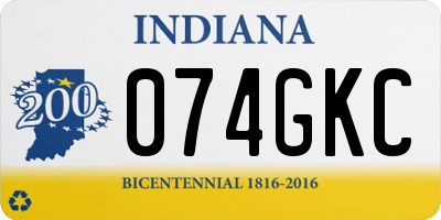 IN license plate 074GKC