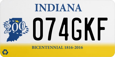 IN license plate 074GKF