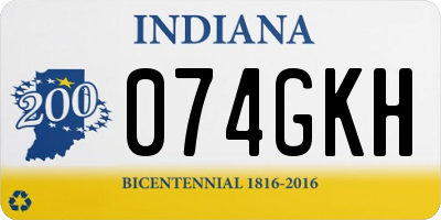 IN license plate 074GKH