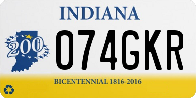 IN license plate 074GKR