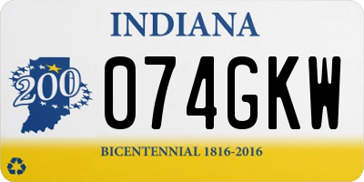 IN license plate 074GKW