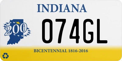 IN license plate 074GL