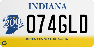 IN license plate 074GLD