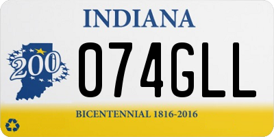 IN license plate 074GLL